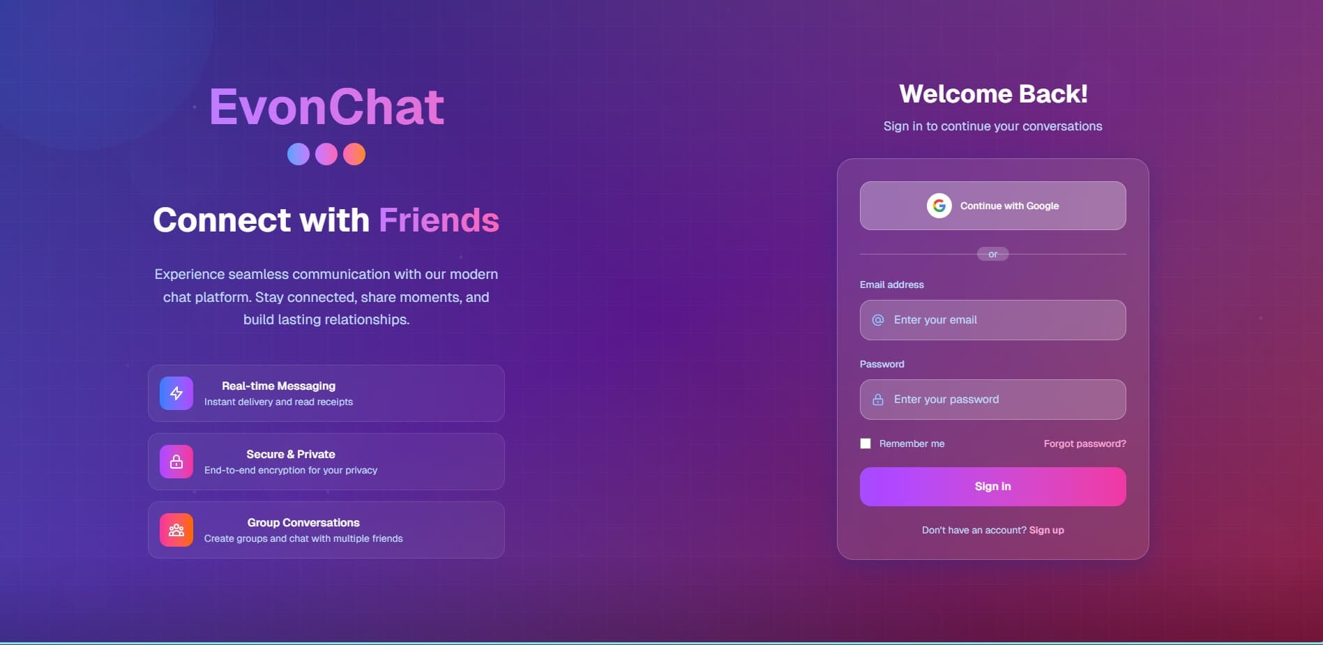 EvonChat - Real-time Chat Application